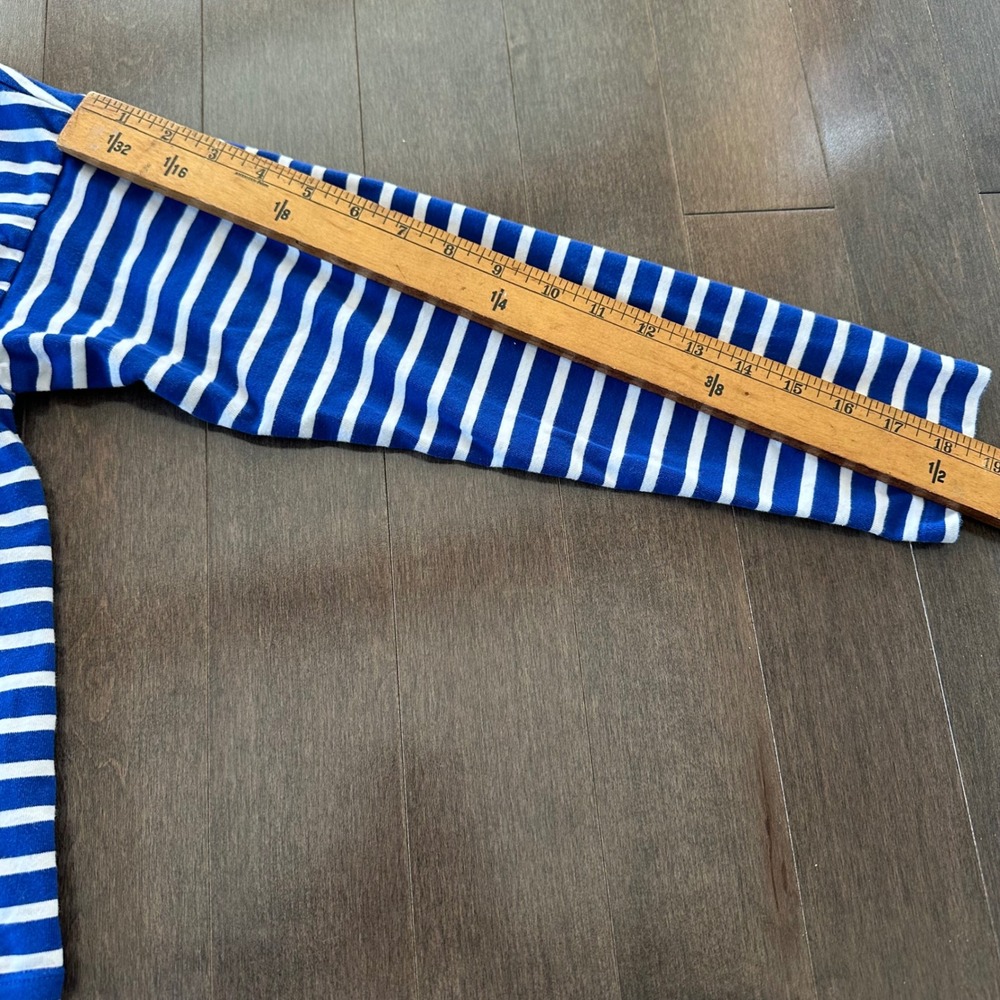Lauren Ralph Lauren Blue Striped Boat Neck Preppy Nautical Boxy Black Label S - Picture 6 of 7